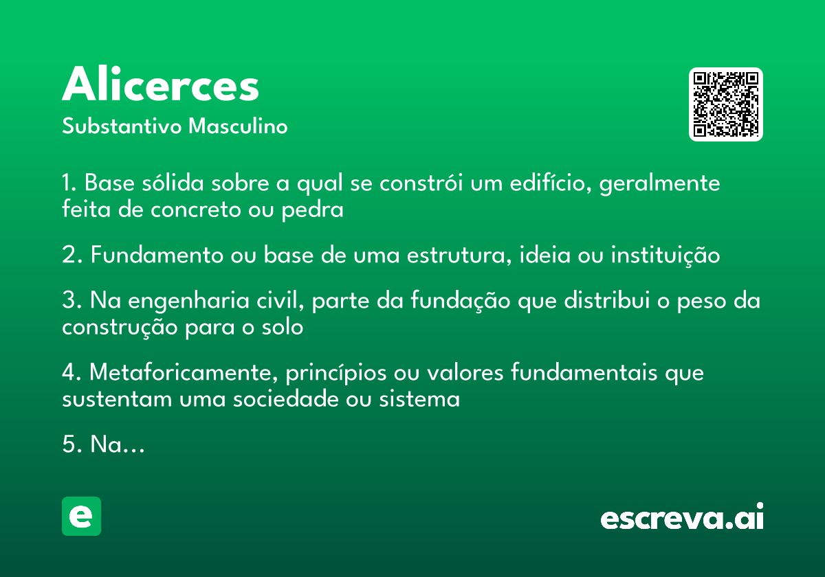 alicerce significado