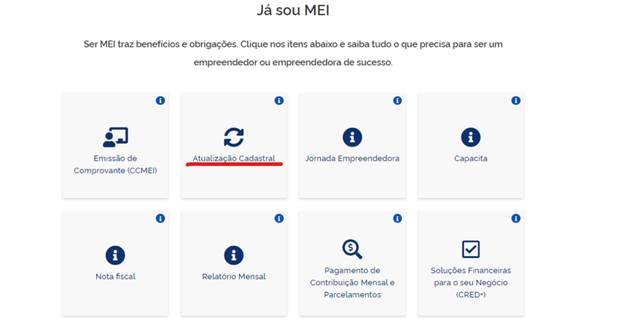 alteração de endereço mei