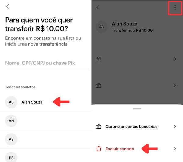 como apagar comprovante de pix recebido