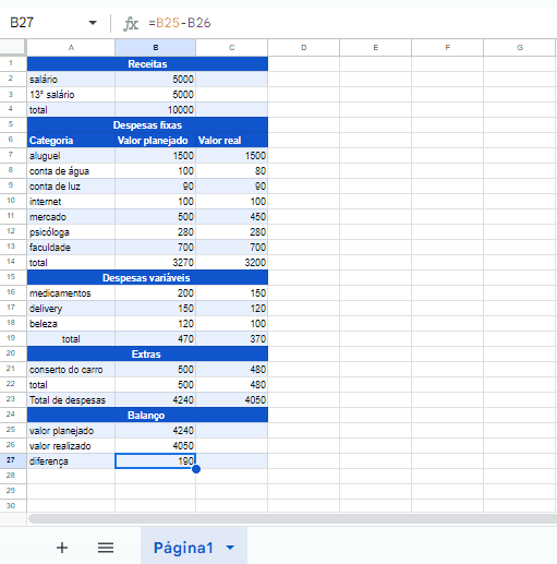 Como Fazer uma Planilha de Gastos Mensais no Excel ou Google Sheets