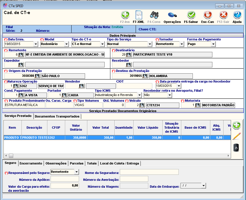 Conhecimento de Transporte Eletrônico CT-e