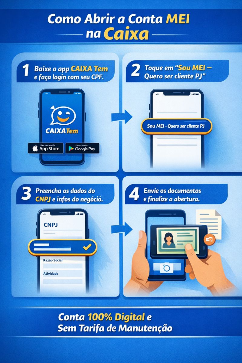 como abrir conta mei caixa tem passo a passo