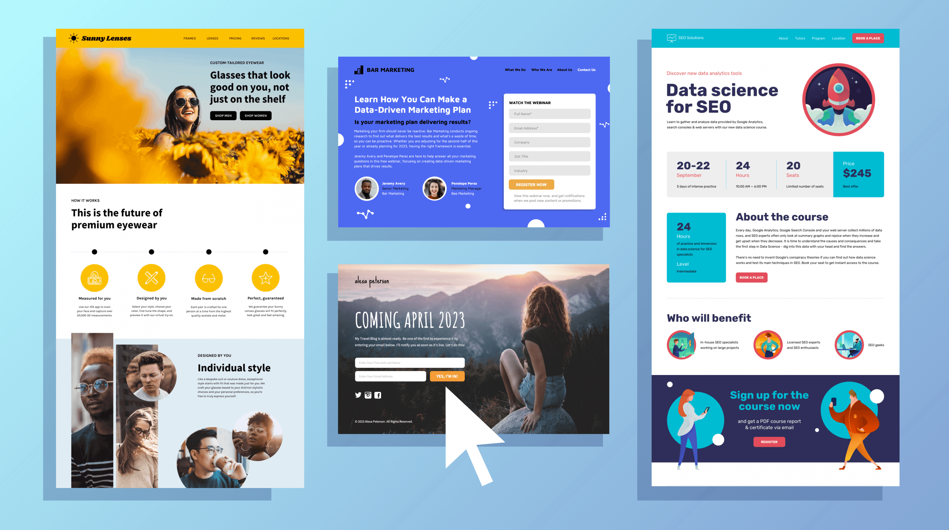 modelos de landing page