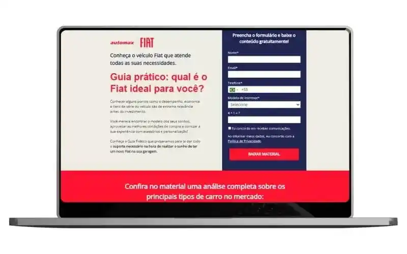 landing page de software