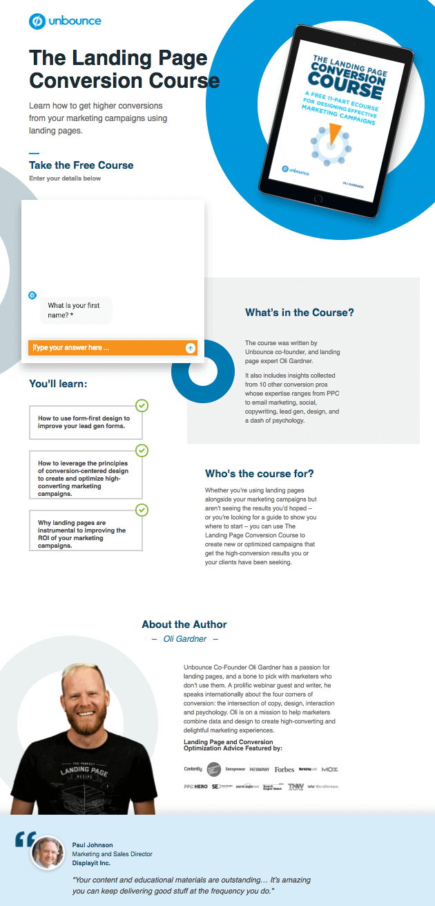como criar landing page