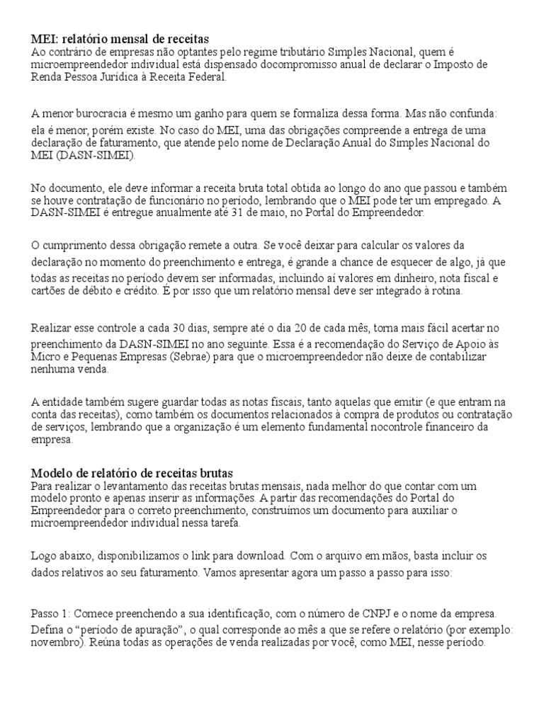 como declarar rendimentos MEI passo a passo