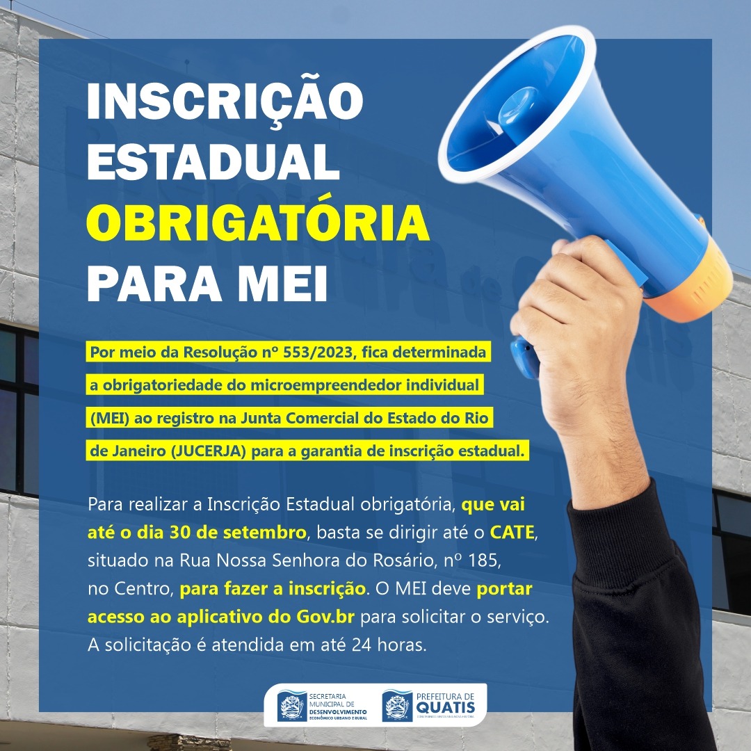 Qual CNAE do MEI exige inscrição estadual?