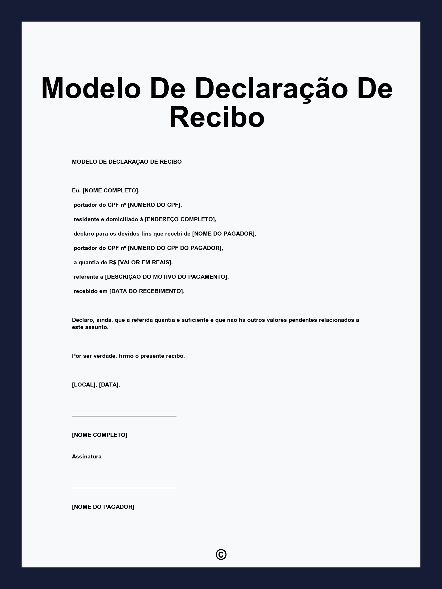 modelo de recibo word