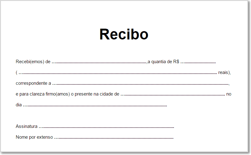 recibo de prestação de serviço