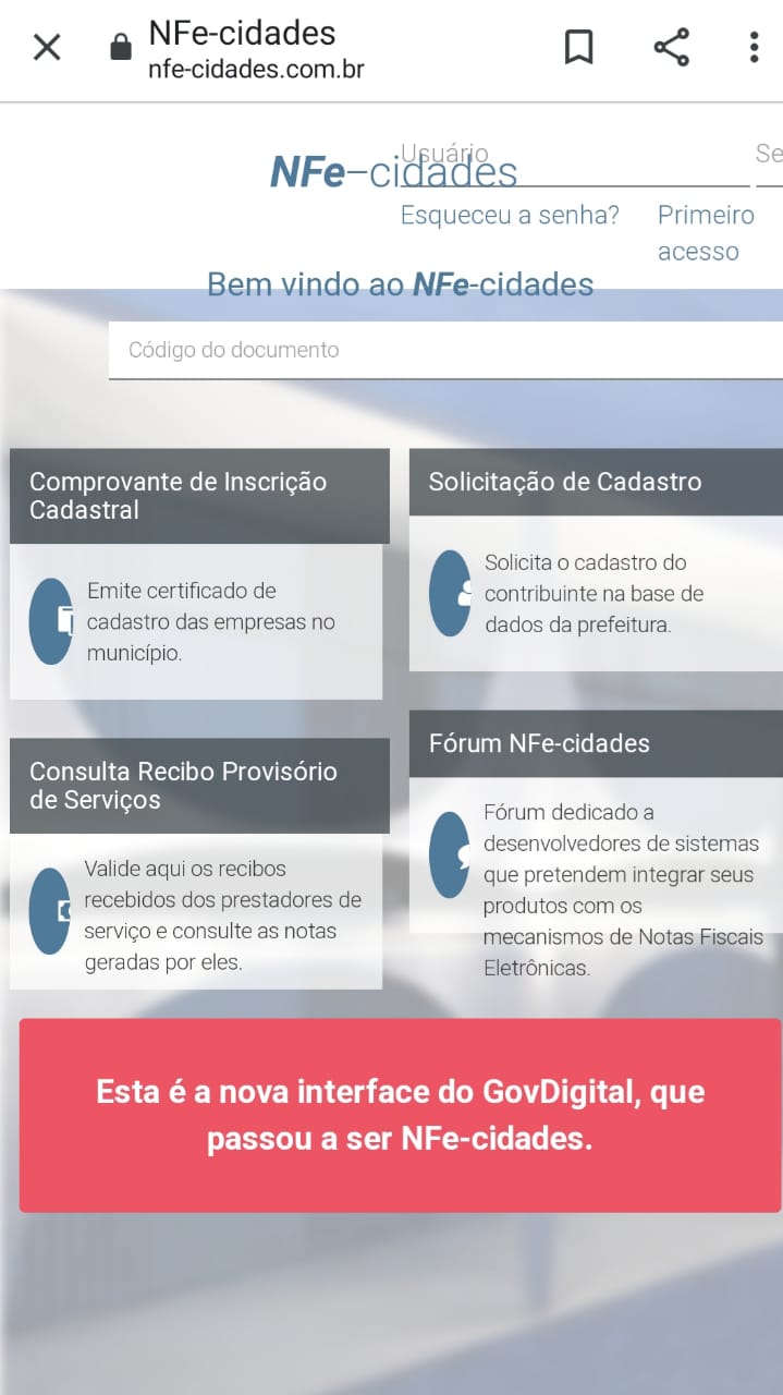 padrão governo digital nfe cidades
