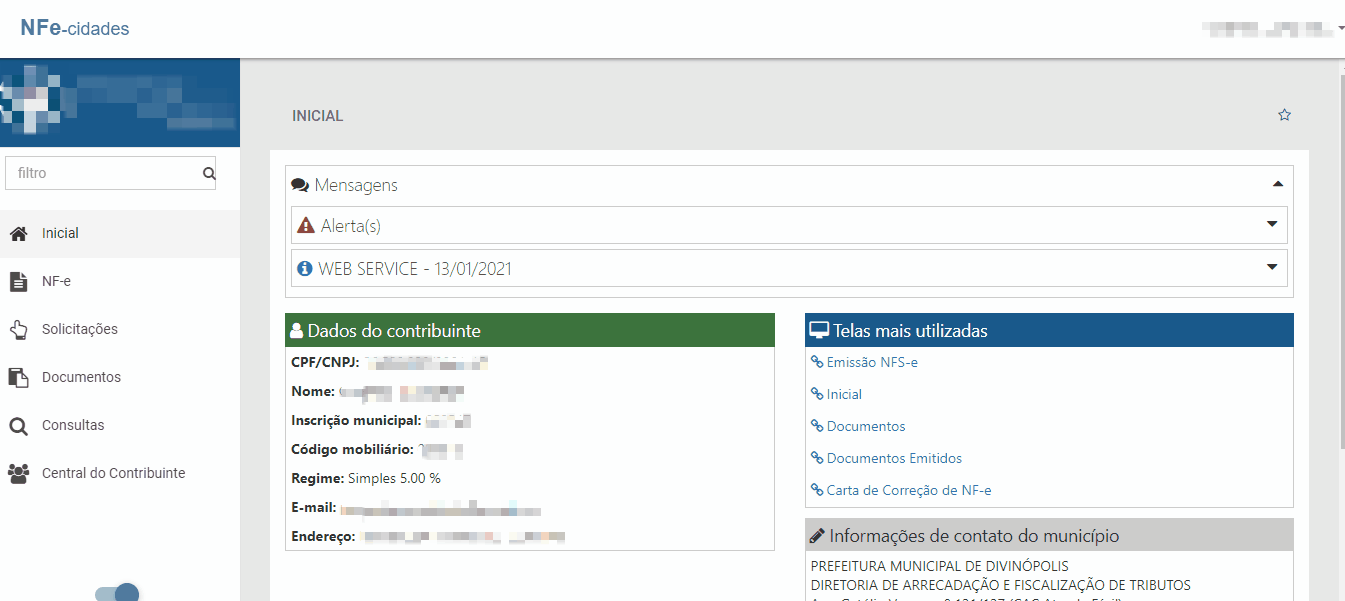 recibo provisório de serviços nfe cidades