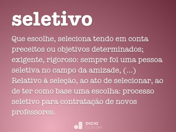 o q é processo seletivo