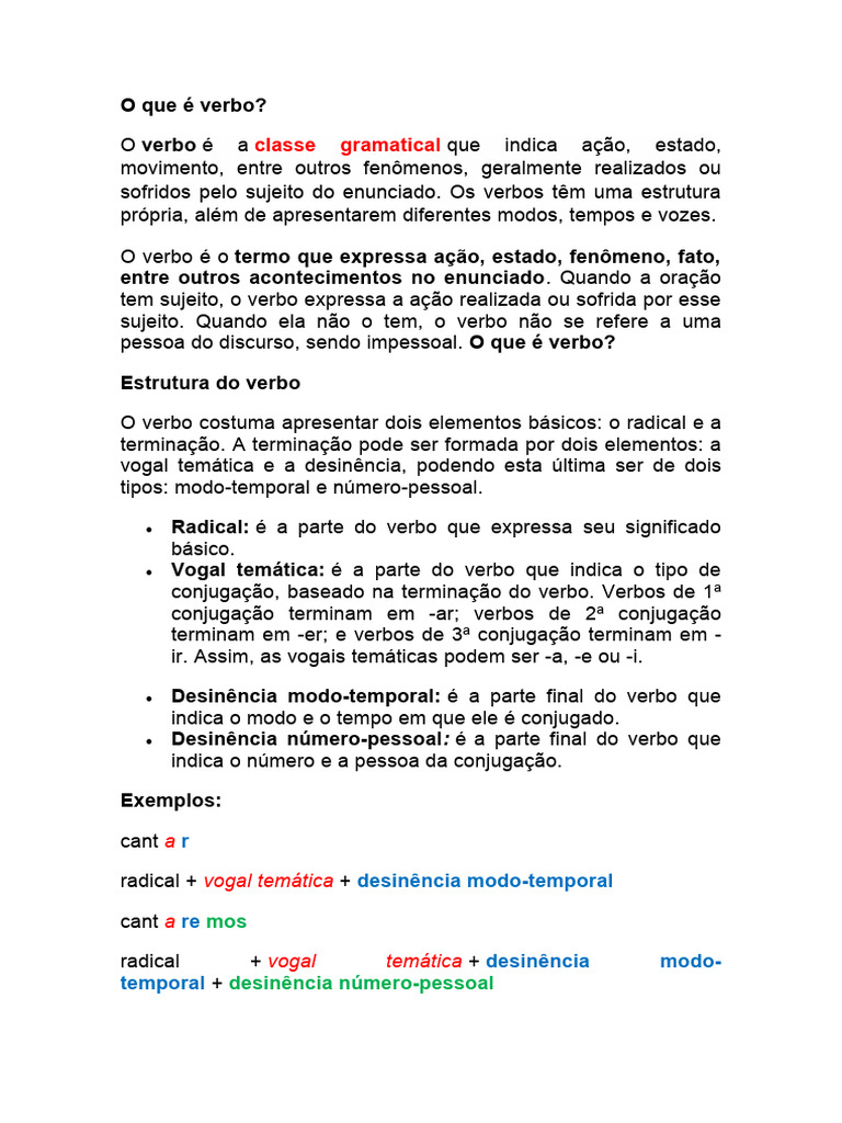 As 3 Conjugações Verbais: Regras e Exemplos Práticos