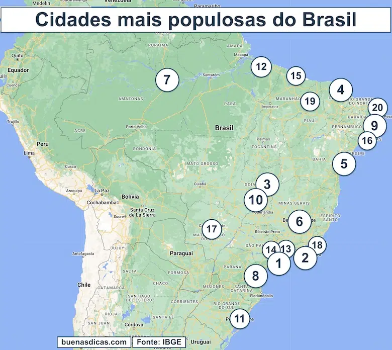 quais as 5 maiores cidades do brasil em territorio