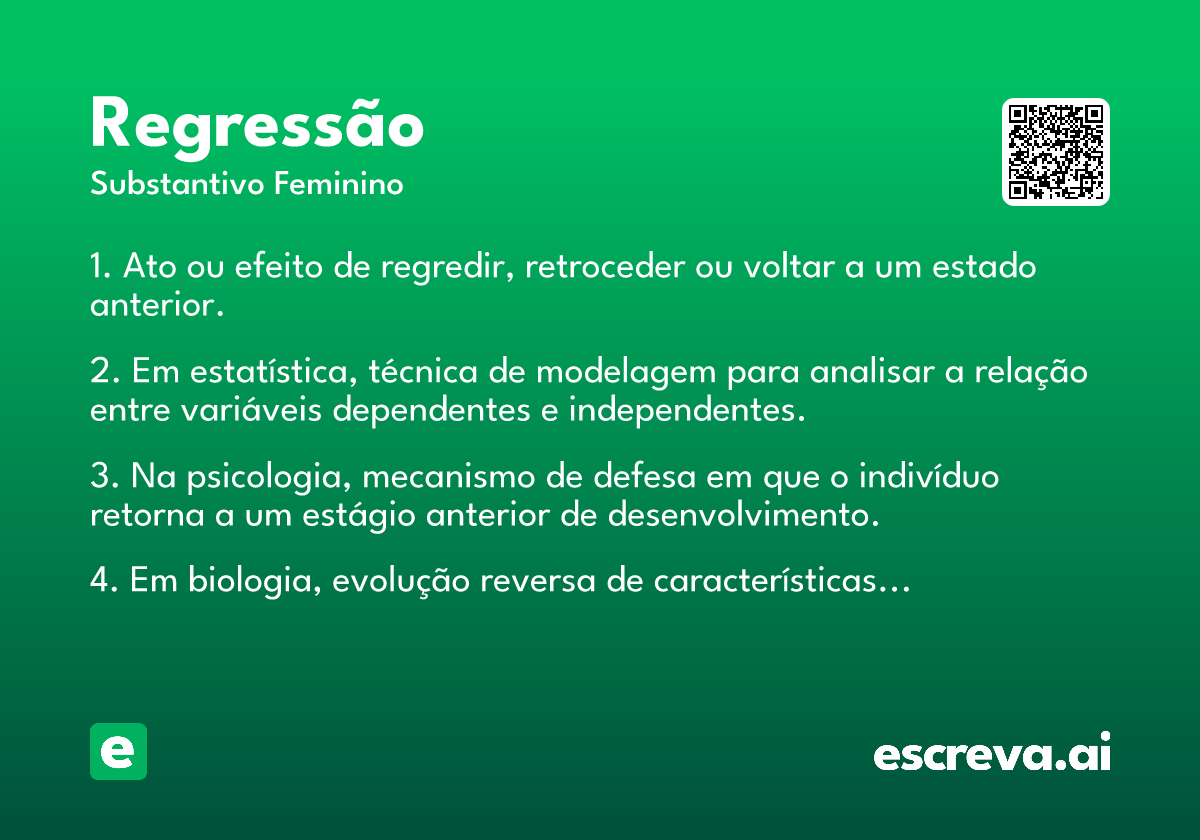 tipos de regressão e seus significados