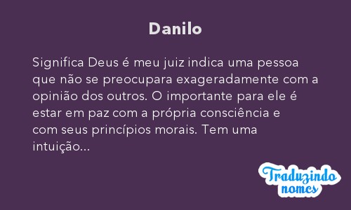 problemas de ter o nome danilo