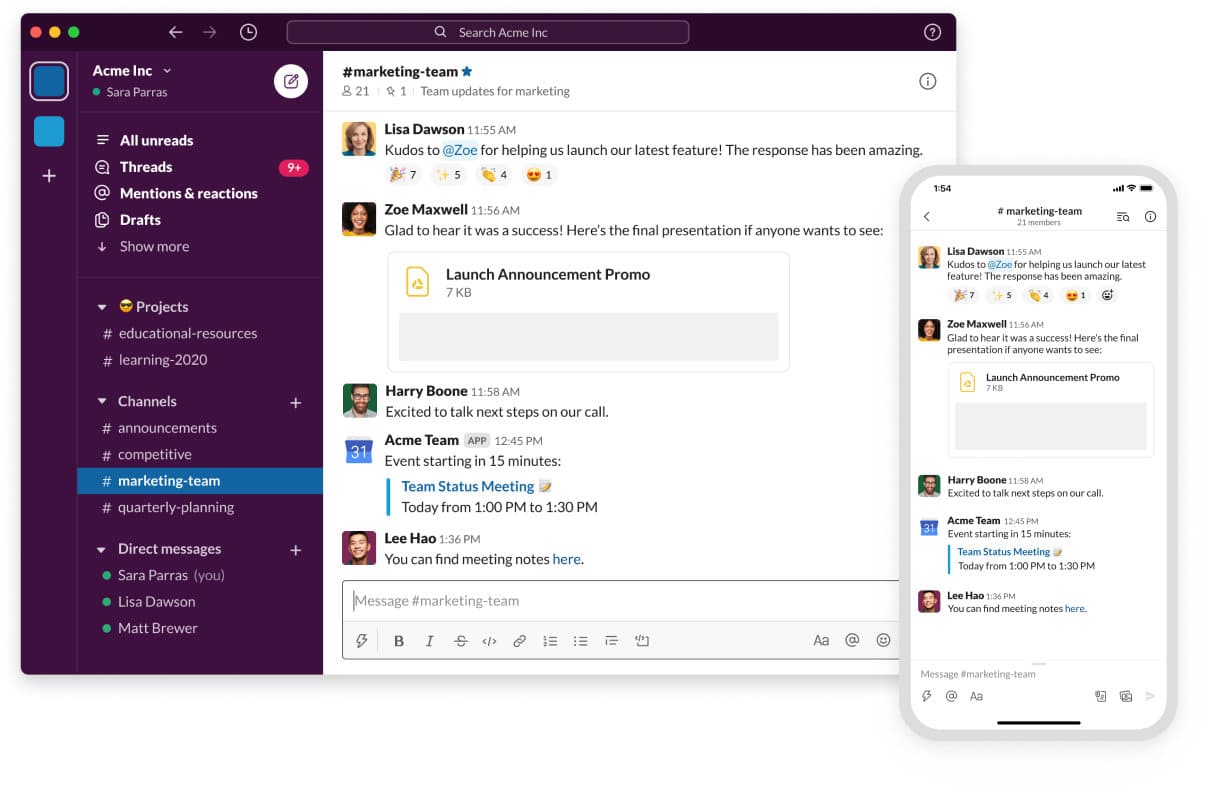 Slack para comunicação