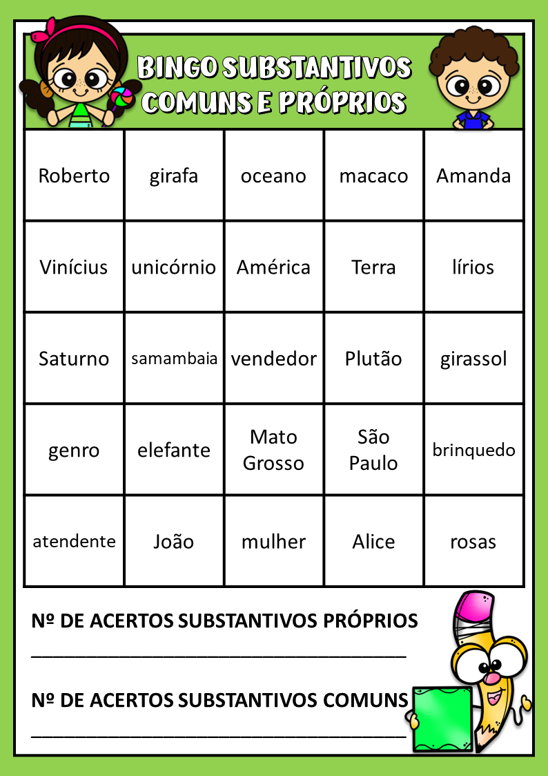 substantivo comum é próprio