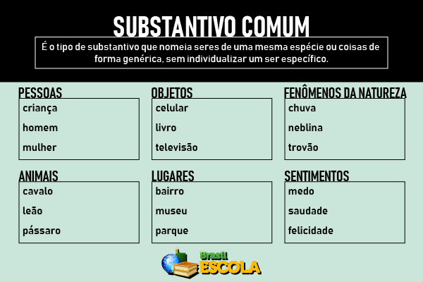 Guia completo dos tipos de substantivos