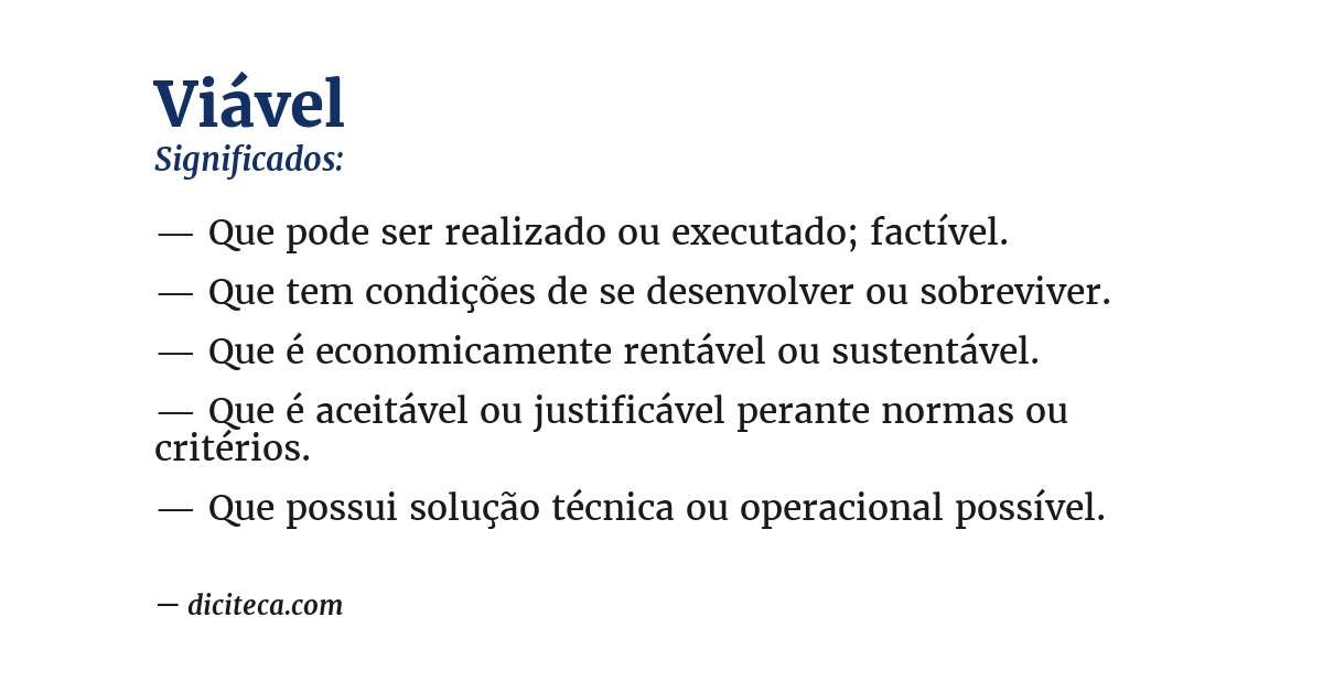 viável significado