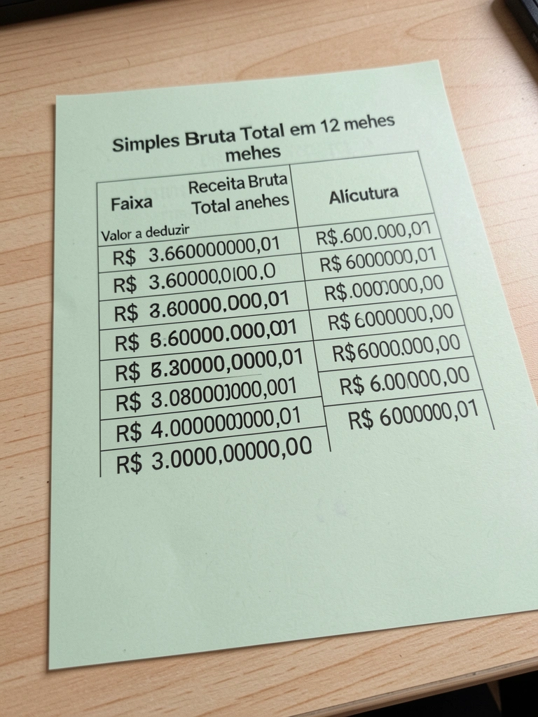 Infográfico listando os cinco anexos do Simples Nacional com cores e ícones distintos.