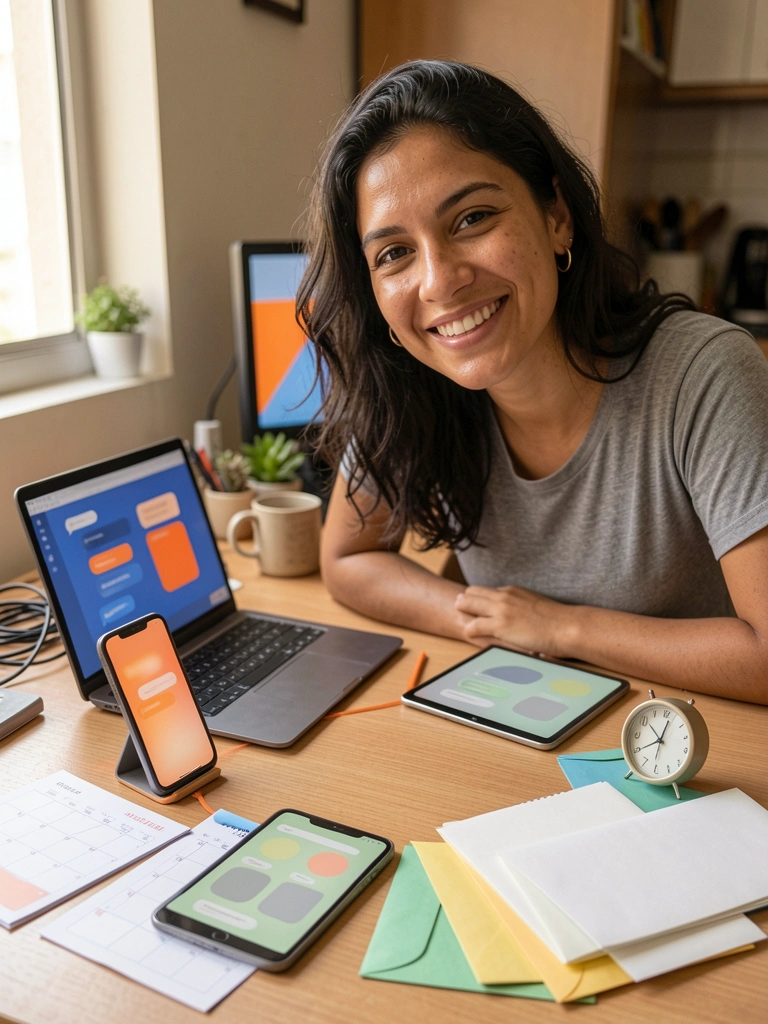 Diagrama de funil de vendas com etapas conectadas por linhas e ícones de automação em cada estágio.