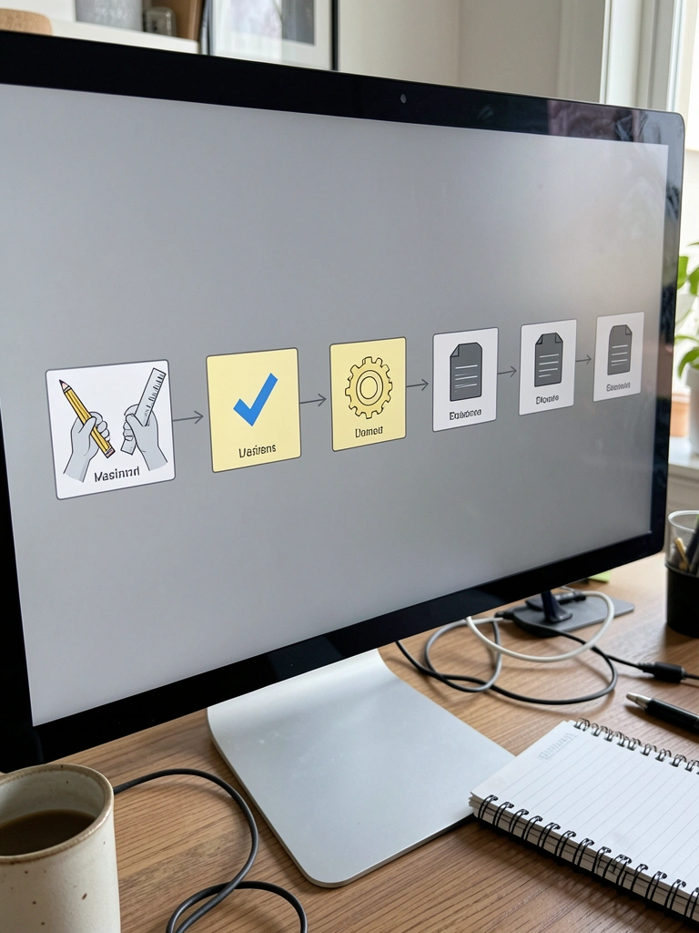 Tela de computador com painel de automação de marketing, gráficos de fluxo e métricas de campanhas.