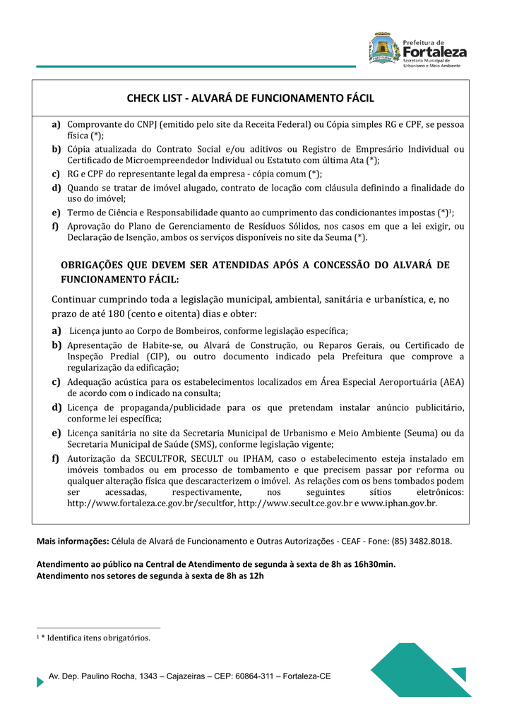 documentos alvará sala comercial