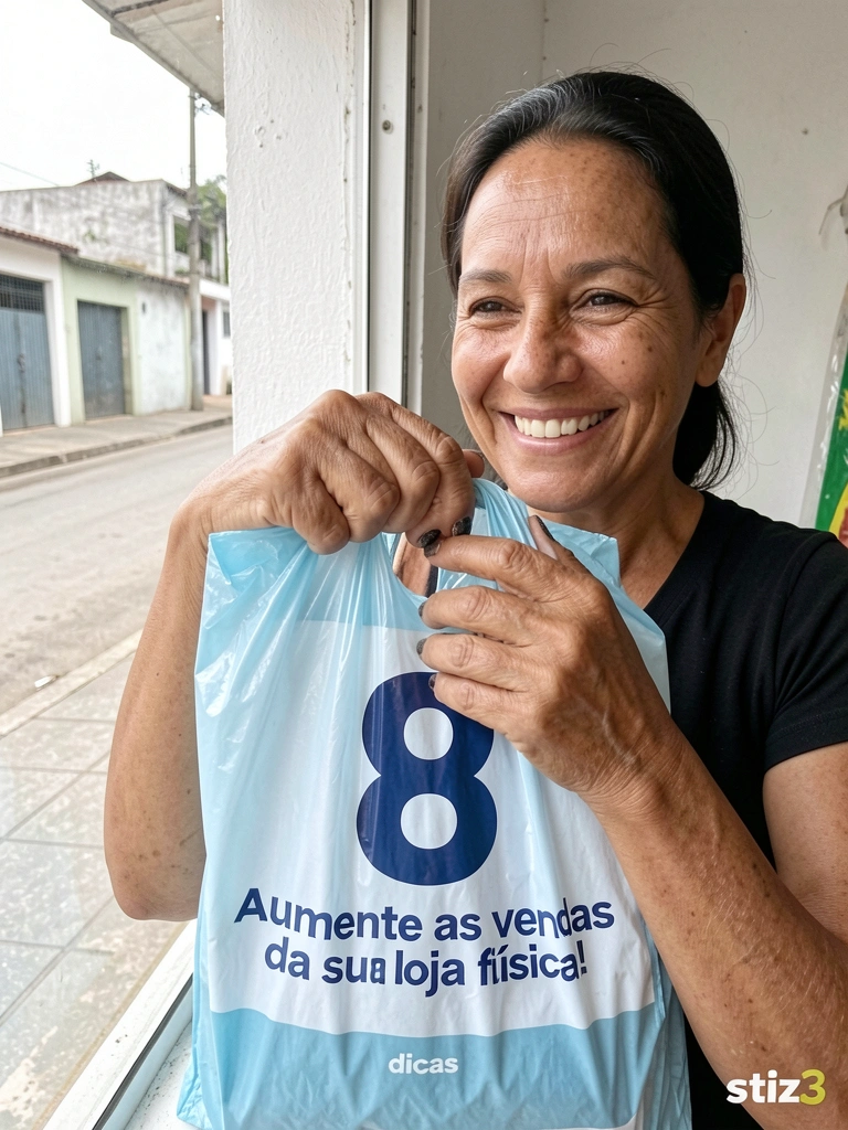 Lojista observando vitrine vazia em rua deserta