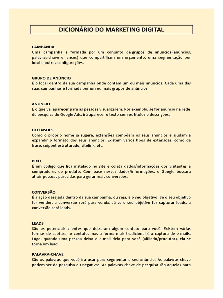 jargões de marketing digital