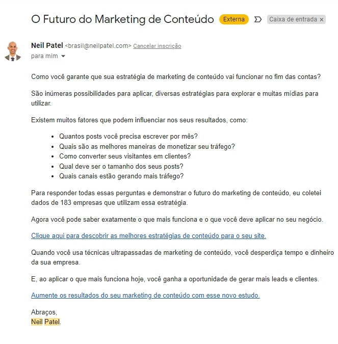 e-mail de vendas pronto