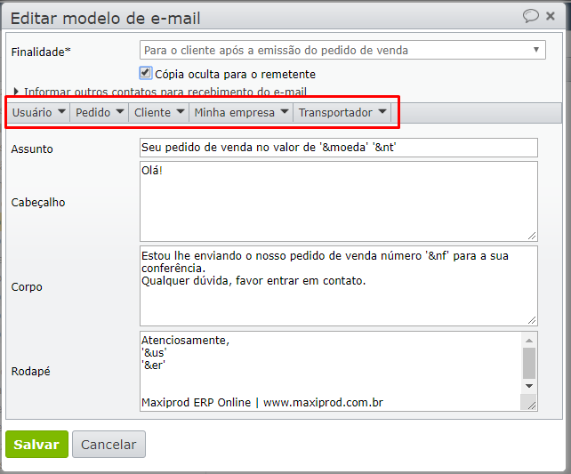 e-mail de acompanhamento