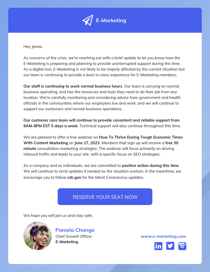 exemplos de e-mail para clientes