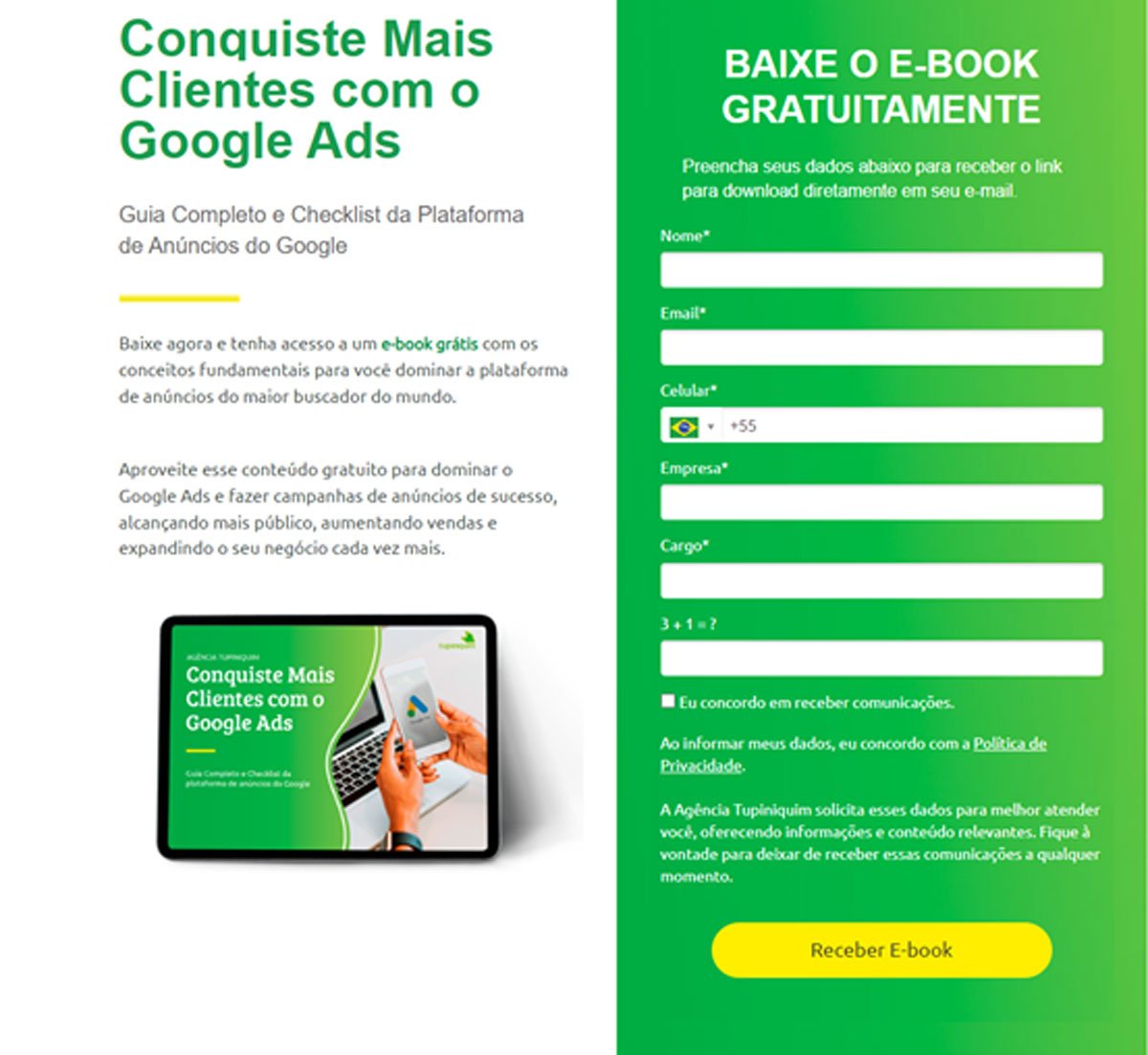 exemplos de páginas de destino de sucesso