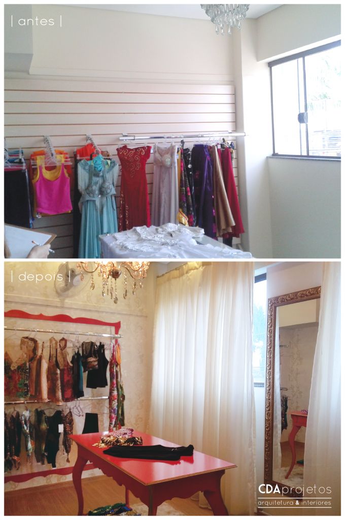 vitrine de loja antes e depois
