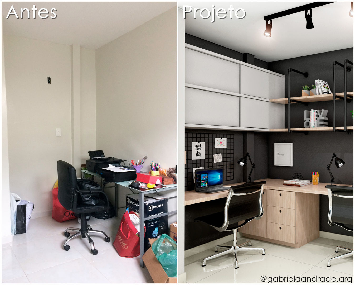 home office funcional e bonito