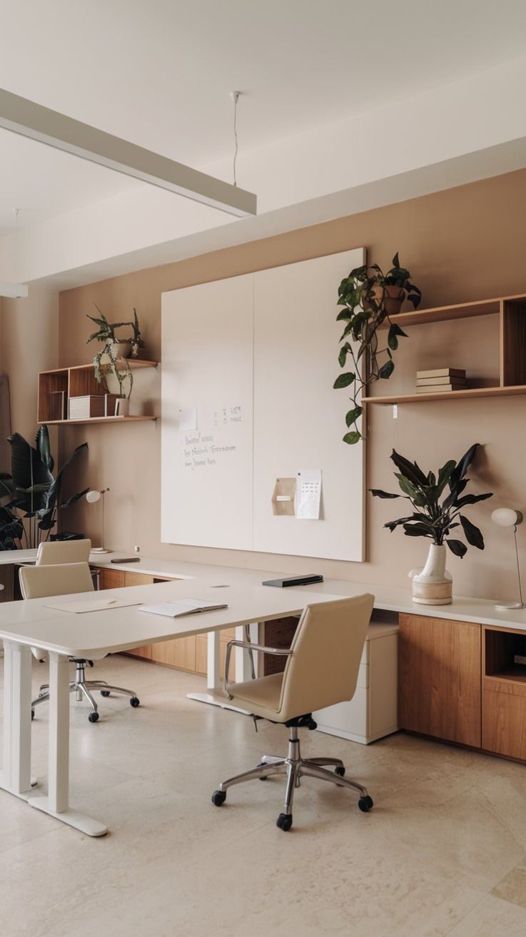 escritório com plantas inspiração