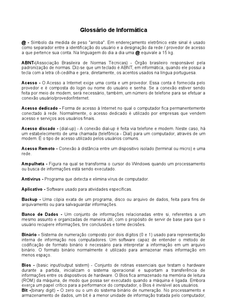 glossário de TI nuvem