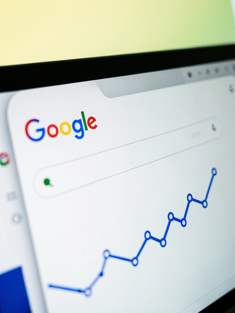 Gráfico de barras do relatório de performance do Google Search Console.