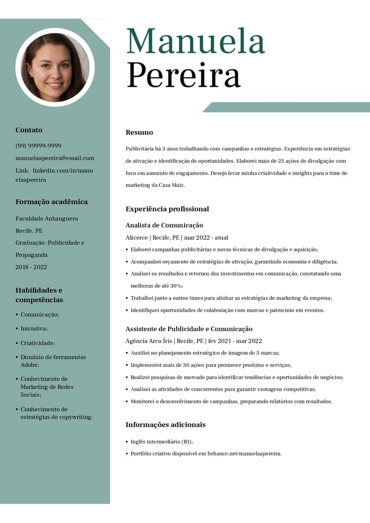 modelos de currículo criativo