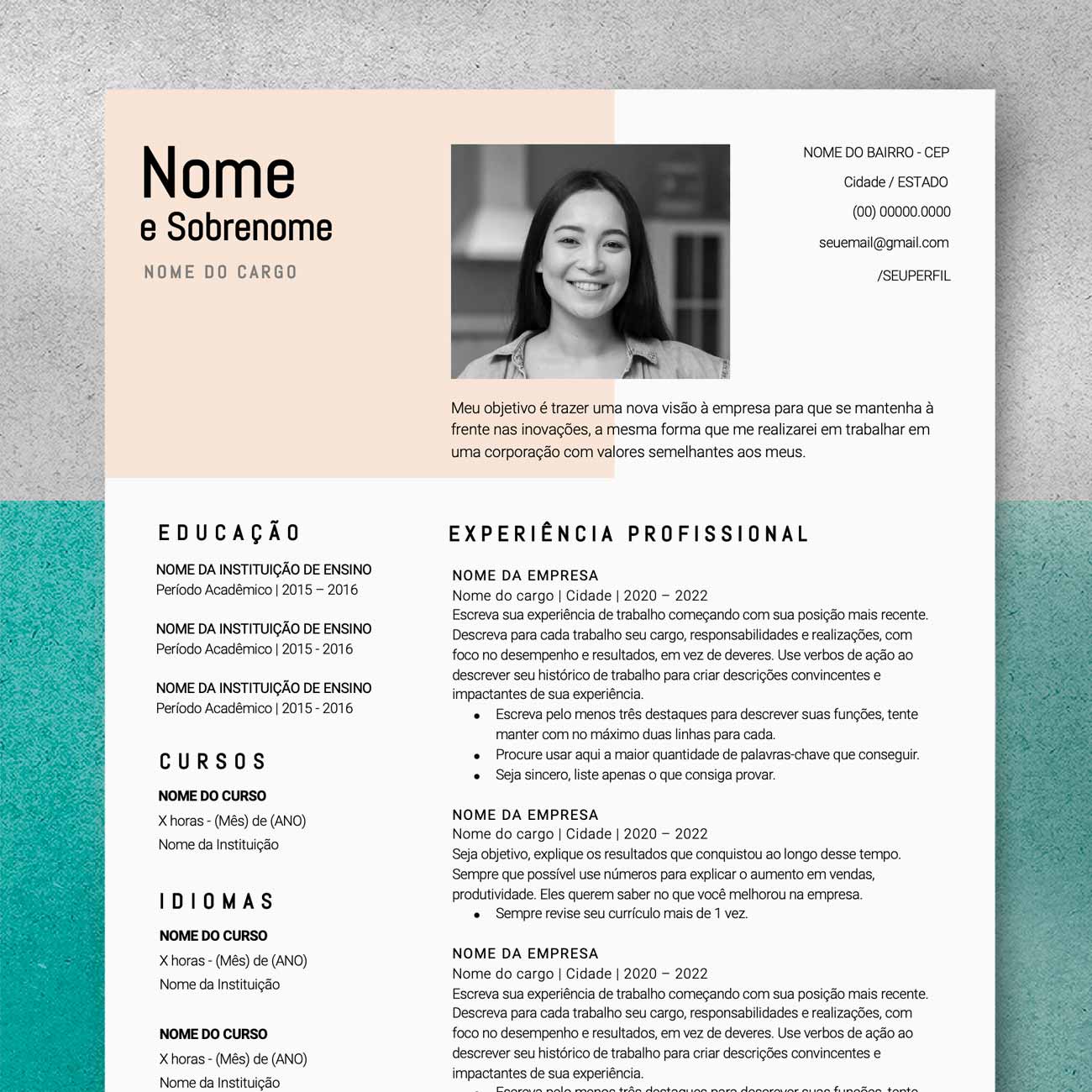currículo com design