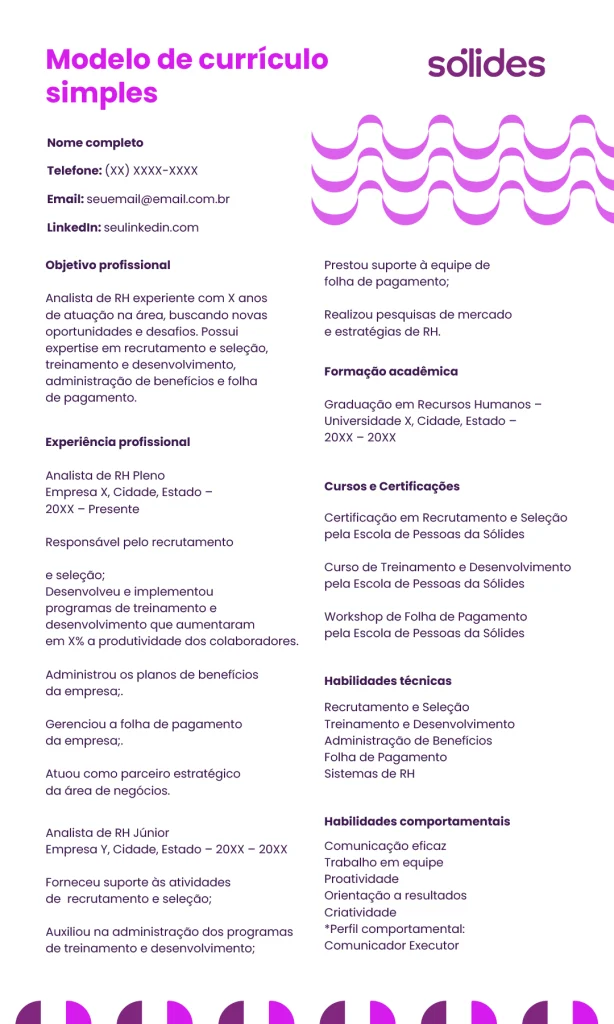 currículo para áreas criativas