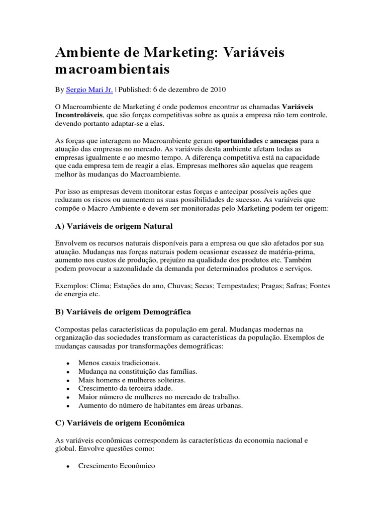 impacto do ambiente externo nos negócios
