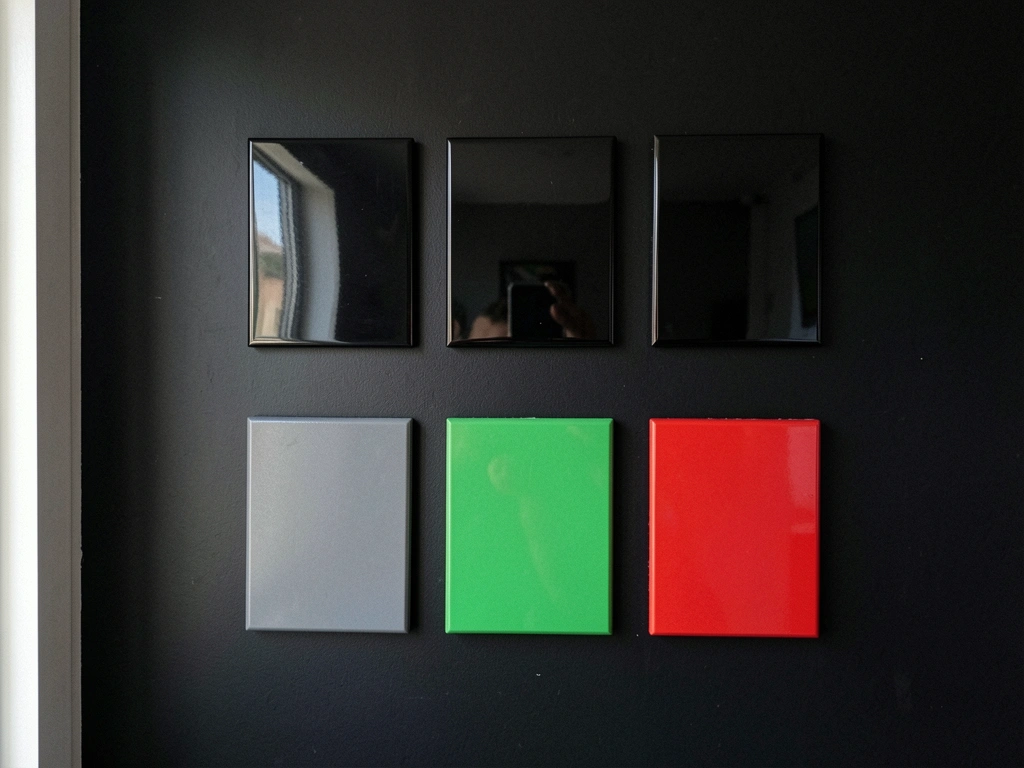 Sala de reunião com mesa de madeira, cadeiras estofadas e quadro branco ao fundo