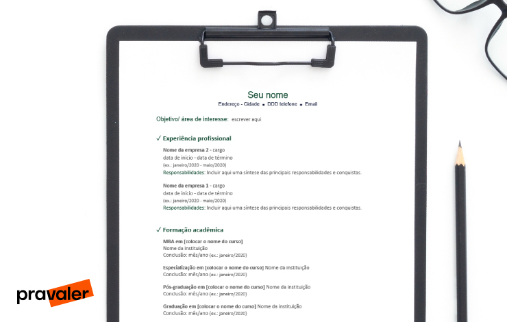 currículo profissional editável pdf