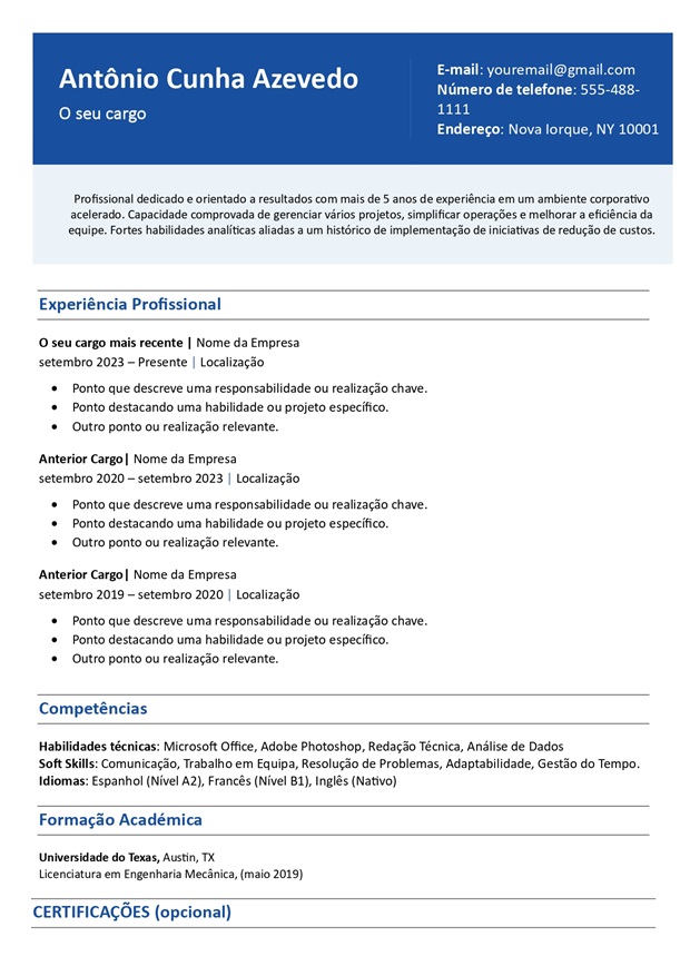 modelos de currículo para download
