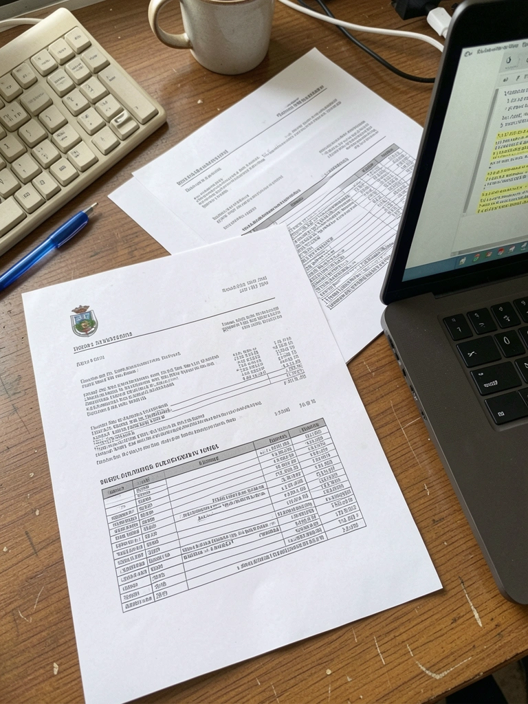 Arquivo XML aberto ao lado de PDFs de DANFE e DANFSE exibidos na tela do computador