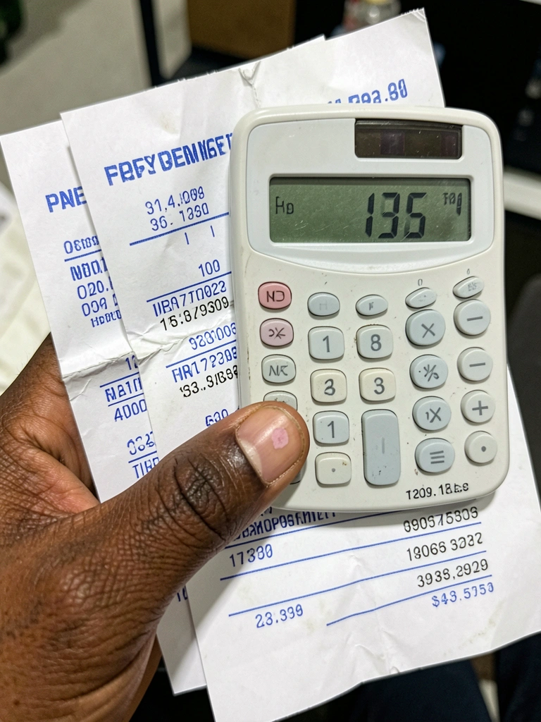 Calculadora sobre um boleto de IPTU com valores crescentes
