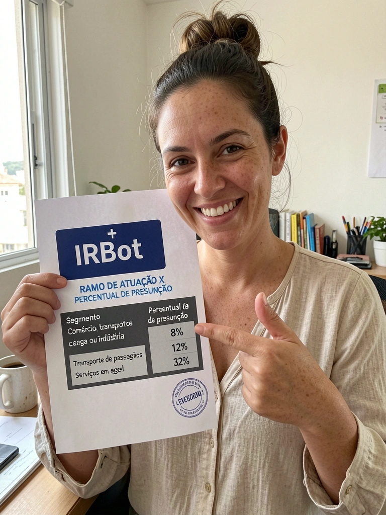 Empreendedora sorridente segurando documento com selo de isenção