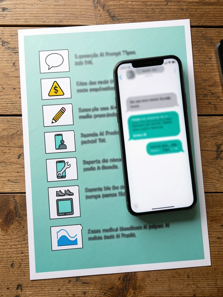 Interface de chat de IA com texto de prompt e resposta destacada em um balão